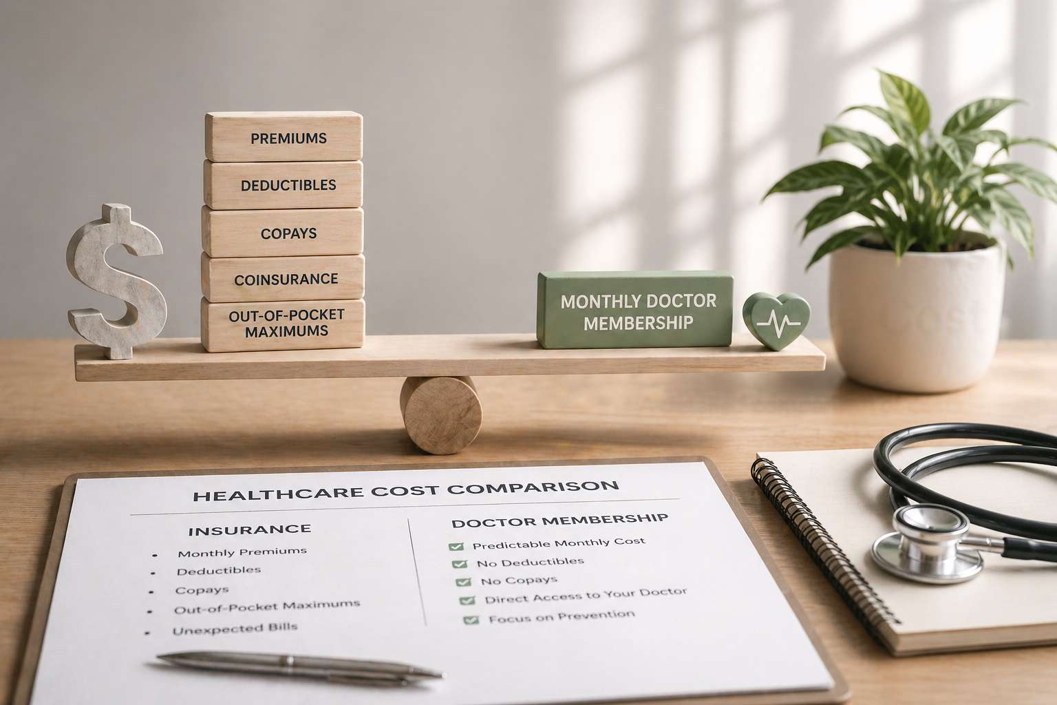 Monthly Doctor Membership vs Insurance Cost